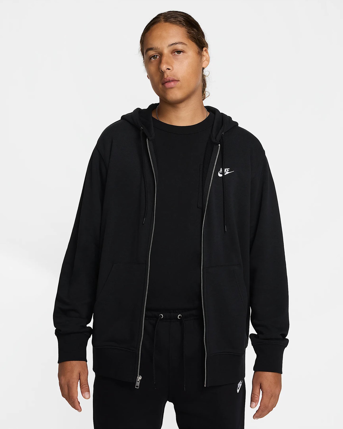 NIKE Club felpa in french terry con cappuccio e zip
