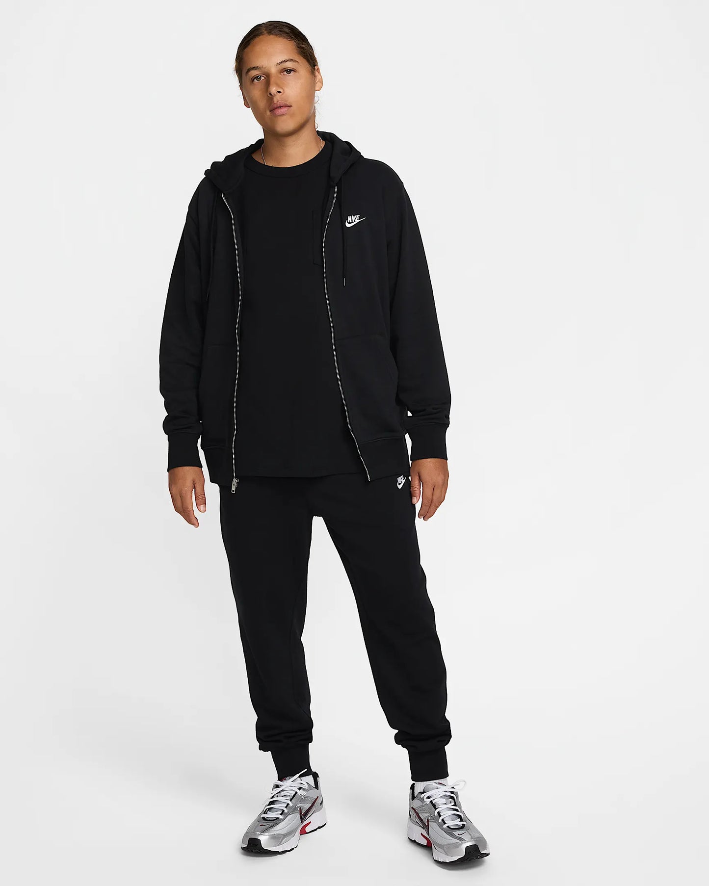 NIKE Club felpa in french terry con cappuccio e zip