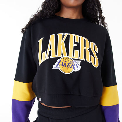 NEW ERA Felpa Crop LA Lakers NBA Colour Block