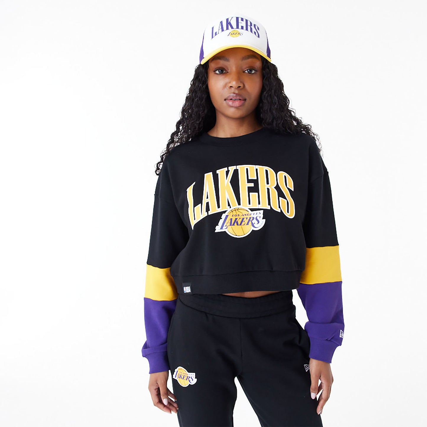 NEW ERA Felpa Crop LA Lakers NBA Colour Block